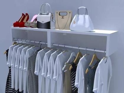 Imagem de Conjunto de cabideiros mdf para parede com 2 peças arara e nicho 60cm