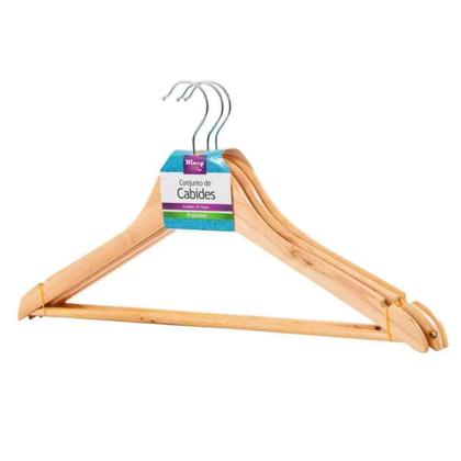 Imagem de Conjunto de Cabides 3 Peças 45CM Madeira