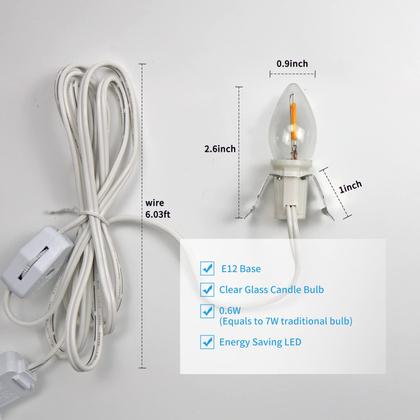 Imagem de Conjunto de cabos de acessórios FUTIME com lâmpada LED de 6 pés para decoração