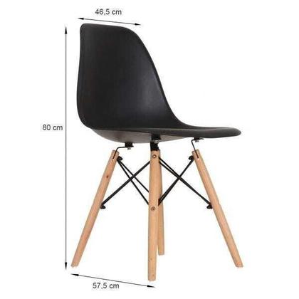 Imagem de Conjunto De Cadeiras Charles Eames Eiffel Wood Preto 4 Peças
