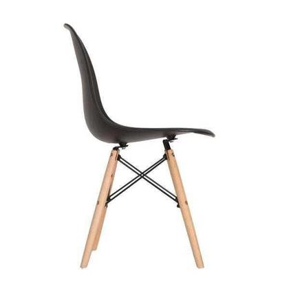 Imagem de Conjunto De Cadeiras Charles Eames Eiffel Wood Preto 4 Peças