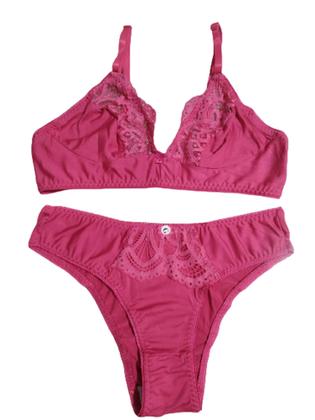 Imagem de Conjunto de Calcinha e Sutiã Sutia Renda Sutian Feminino Lingerie