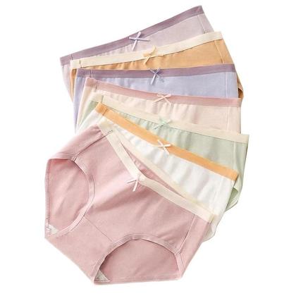 Imagem de Conjunto De Calcinhas De Algodão Respirável Para Mulheres Com Laço Fofo, Cuecas De Cintura Baixa,