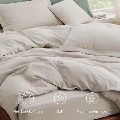 Imagem de Conjunto de cama Capa de edredom Bedsure com lençol com elástico Queen Size