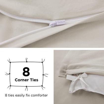 Imagem de Conjunto de cama Capa de edredom Bedsure com lençol com elástico Queen Size