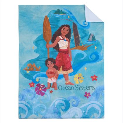 Imagem de Conjunto de cama infantil NoJo Disney Moana 2 Ocean Sisters 4 peças