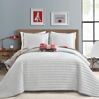 Imagem de Conjunto de cama Lush Decor Fire Truck Quilt Full/Queen, 4 peças