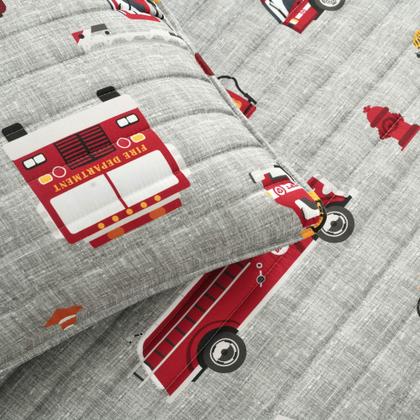 Imagem de Conjunto de cama Lush Decor Fire Truck Quilt Full/Queen, 4 peças