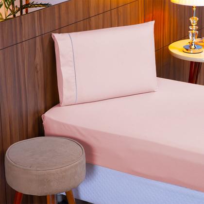 Imagem de Conjunto de Cama Solteiro 400 Fios Percal 2 Peças Toque Macio