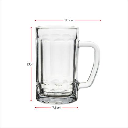 Imagem de Conjunto De Canecas De Chopp Em Vidro 400 Ml
