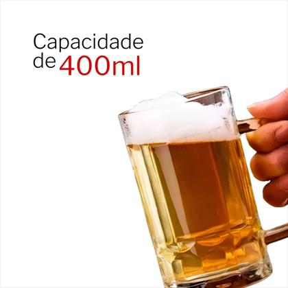 Imagem de Conjunto De Canecas De Chopp Em Vidro 400 Ml