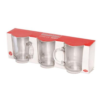 Imagem de Conjunto de Canecas Ruby em Vidro com 3 Peças 210ml - Hauskraft