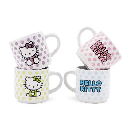 Imagem de Conjunto de canecas Silver Buffalo Sanrio Hello Kitty de 4 peças com prateleira