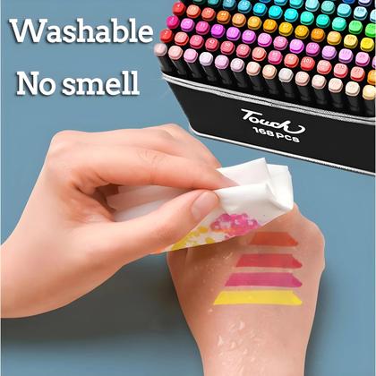 Imagem de Conjunto de Canetas Pincel com 12/24/36/48/60 ou 80 Cores Sortidas - Ideal para Pintura e Desenho