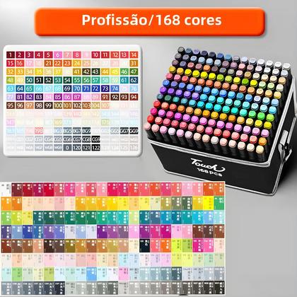 Imagem de Conjunto de Canetas Pincel com 12/24/36/48/60 ou 80 Cores Sortidas - Ideal para Pintura e Desenho