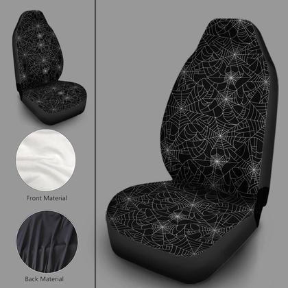 Imagem de Conjunto de capa de assento de carro Bulopur Halloween Spider Web Print, pacote com 2