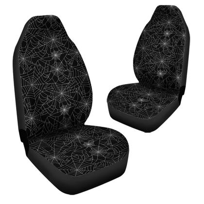 Imagem de Conjunto de capa de assento de carro Bulopur Halloween Spider Web Print, pacote com 2