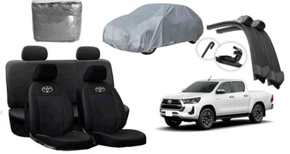 Imagem de Conjunto de Capa de Couro para Hilux 19-24 + Capa de Cobrir + Limpador de Parabrisa Premium