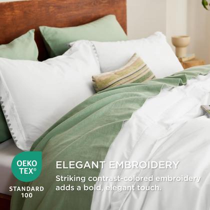 Imagem de Conjunto de Capa de Edredom Bedsure Queen Size em Algodão com Bordado