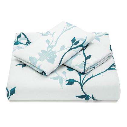 Imagem de Conjunto de capa de edredom Chanasya Premium Floral Queen Size Teal