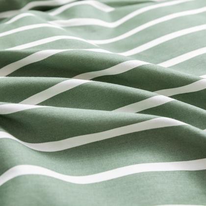 Imagem de Conjunto de capa de edredom JELLYMONI totalmente verde de algodão com listras brancas