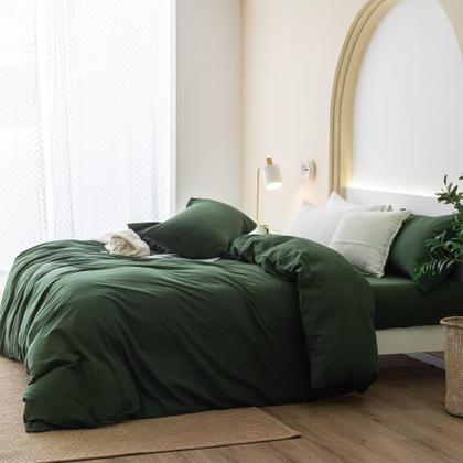 Imagem de Conjunto de capa de edredom JIYUAN 100% algodão lavado, queen size, verde