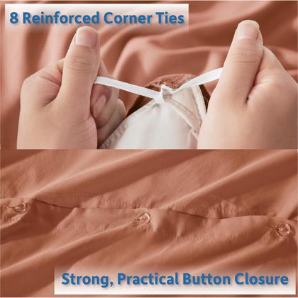 Imagem de Conjunto de Capa de Edredom King Size Nestl Rust 3 Peças - 110g/m²