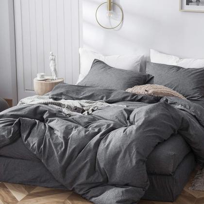 Imagem de Conjunto de capa de edredom MooMee Bedding 100% algodão lavado e linho Queen