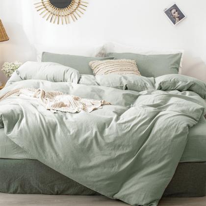 Imagem de Conjunto de capa de edredom MooMee Bedding 100% algodão lavado king size