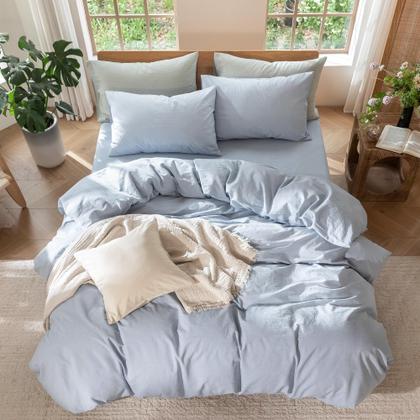 Imagem de Conjunto de capa de edredom MooMee Bedding 100% algodão lavado king size