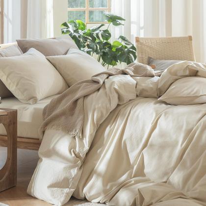 Imagem de Conjunto de capa de edredom MooMee Bedding 100% algodão lavado king size