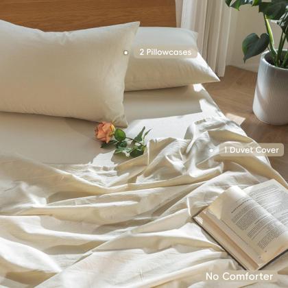 Imagem de Conjunto de capa de edredom MooMee Bedding 100% algodão lavado king size