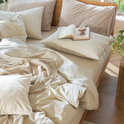 Imagem de Conjunto de capa de edredom MooMee Bedding 100% algodão lavado king size