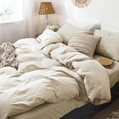 Imagem de Conjunto de capa de edredom MooMee Bedding 100% algodão lavado Super Queen