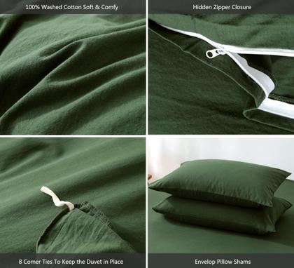 Imagem de Conjunto de capa de edredom MooMee Bedding 100% algodão lavado