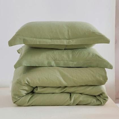 Imagem de Conjunto de capa de edredom Simple & Opulence 100% linho Sage Green Queen