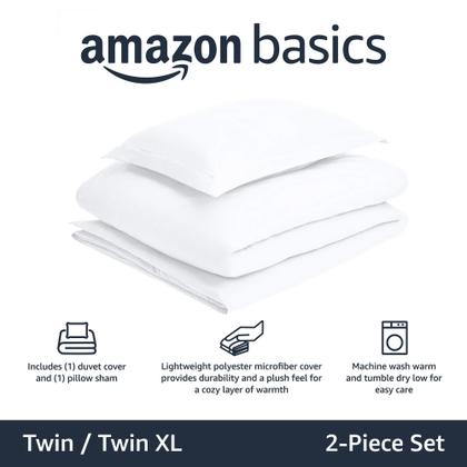 Imagem de Conjunto de capa de edredon Amazon Basics Lightweight Microfiber Twin