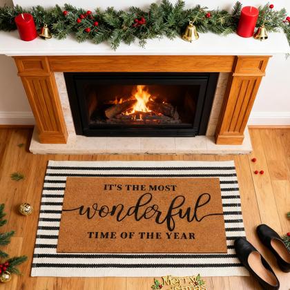 Imagem de Conjunto de capachos de Natal Moucuny Coir Welcome + Buffalo Plaid