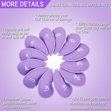 Imagem de Conjunto de capas Golf Iron Head FINGER TEN de 12 peças de material sintético