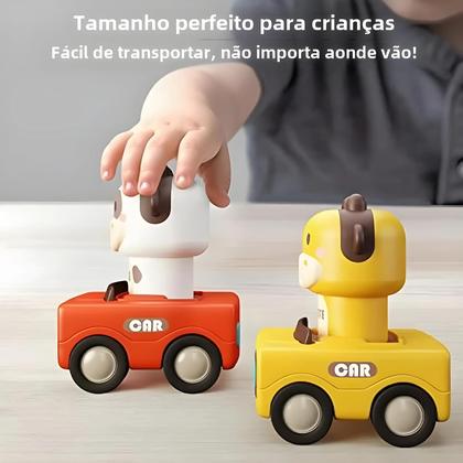 Imagem de Conjunto de Carrinhos de Corrida de Animais - Veículos de Press & Go para Crianças