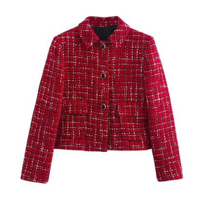 Imagem de Conjunto De Casaco E Saia Curta Feminino De Moda Outono Inverno Estilo Casual E Fragrante