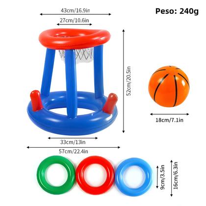 Imagem de Conjunto De Cesta De Basquete Inflável Para Piscina Para Crianças, Adolescentes E Adultos, Cestas