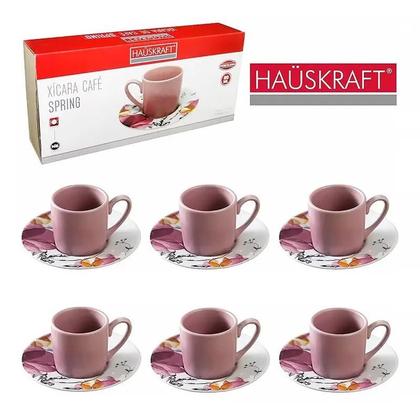 Imagem de Conjunto de cha/cafe xicara cafe 6pças hauskraft spring 80 ml  jgxc053
