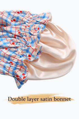 Imagem de Conjunto de chapéu de cetim Vettres Floral com elástico para cabelos cacheados