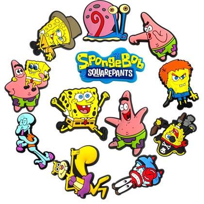 Imagem de Conjunto De Charms Para Sapatos Do Spongebob 12 Peças Decorações Em PVC Para Sandálias Bubble Slides