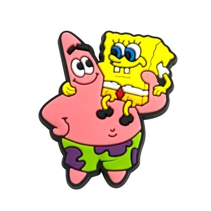 Imagem de Conjunto De Charms Para Sapatos Do Spongebob 12 Peças Decorações Em PVC Para Sandálias Bubble Slides