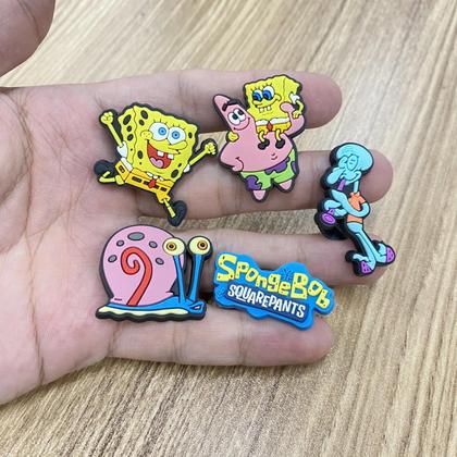 Imagem de Conjunto De Charms Para Sapatos Do Spongebob 12 Peças Decorações Em PVC Para Sandálias Bubble Slides