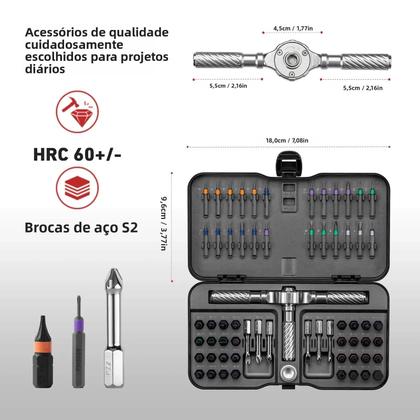 Imagem de Conjunto De Chave De Fenda Magnética 24/40/66 Em 1 Com Cabo T Destacável Para Móveis, Eletrônicos E