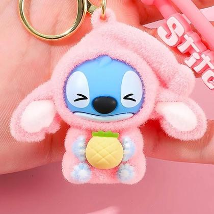 Conjunto De Chaveiros Lilo & Stitch Rosa Fofo Para Mulheres E