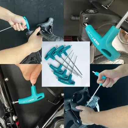 Imagem de Conjunto De Chaves Allen Hexagonais Com Cabo Em T, Ferramentas Para Reparação De Bicicletas, Chaves